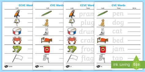 english worksheets cvc ccvc  cvcc activity twinkl