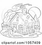 Chimney Smoke House Outline Coloring Rising Royalty Clip Visekart Illustrations Winter Clipartof sketch template