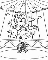 Coloring Circus Unicycle Pages Elephant Drawing Getdrawings Audience Kneeling Ride Template Place Color sketch template