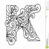 Zentangle Letter Alphabet Doodle Coloring Pages Illustration Letters Dreamstime Stylized Style sketch template