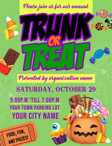trunk  treat flyer template postermywall