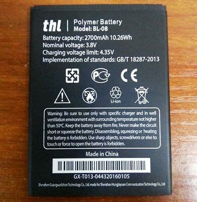 original battery bl  mah  bl  li ion  thl  cellphone warranty ebay