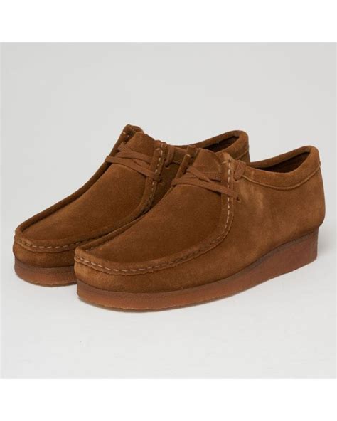 Clarks Wallabee Shoe Cola Suede In Brown For Men Lyst Clarks