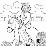 Jesus Donkey Coloring Riding Sunday Pages Palm Bible Jerusalem Entry Triumphal Rides Easter Kids Craft Into Sheet Color Para Clipart sketch template