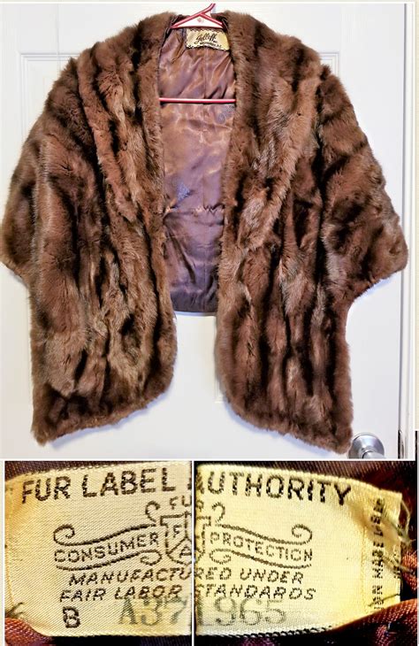 fur label authority coat   appraised     serial number manufactured