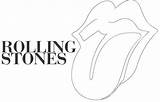 Stones Rolling Logo Stencil Stone Lengua Stoneykins Tongue Con Warhol sketch template