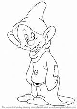 Dwarfs Dopey Dwarf Snow Seven Draw Step Drawing Cartoon Grumpy Drawings Disney Character Characters Drawingtutorials101 Sketch Coloring Pages Sketches Tutorials sketch template