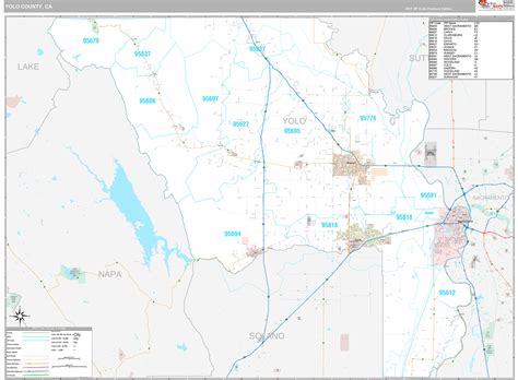 yolo county ca wall map premium style  marketmaps