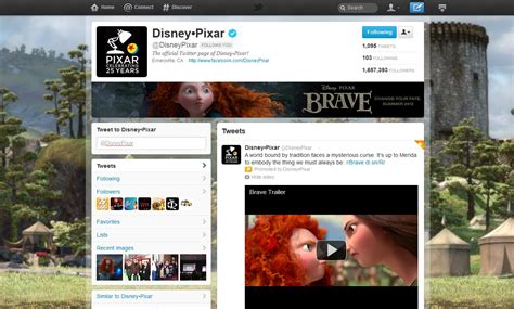 disneypixar    brands   branded twitter pages  disney blog