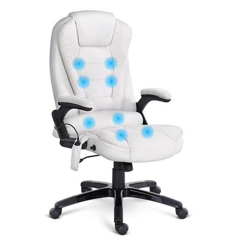 8 point pu leather reclining massage chair white amygdala solutions