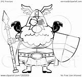 Spear Chubby Odin Mad Illustration Cartoon Shield Royalty Clipart Vector Cory Thoman sketch template