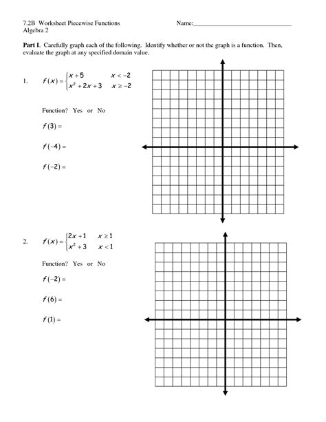 piecewise functions  worksheet  answers style worksheets