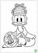 Coloring Sherlock Holmes Dinokids Print Duck Donald Close Detective Coloriage sketch template