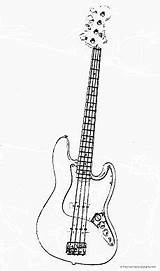 Bass Guitar Outline Fender Coloring Jazz Guitars Clipart Printable Pages Great Fret Labelling Using Print Stencil Rock Clipground Music Guitarra sketch template