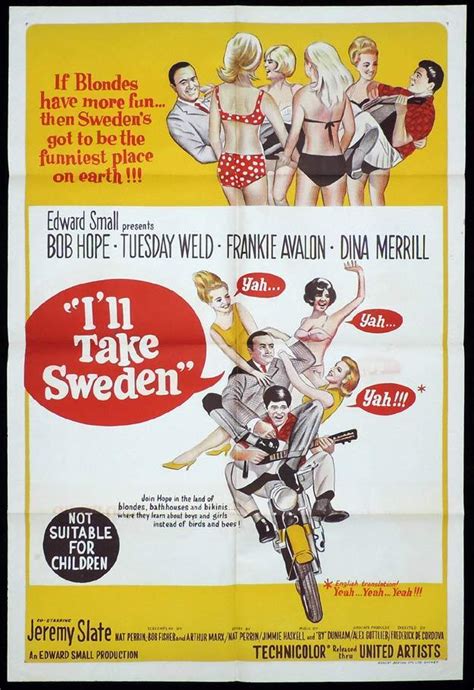 i ll take sweden one sheet movie poster bob hope tuesday weld