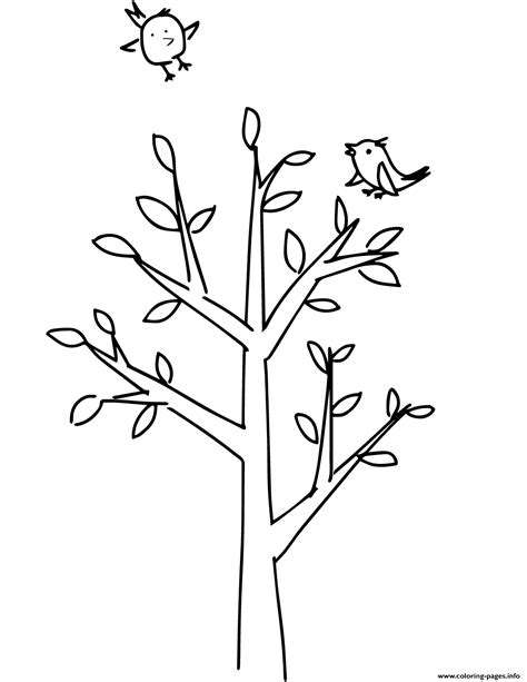 spring tree coloring page printable