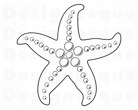 starfish outline svg star fish svg nautical svg starfish etsy