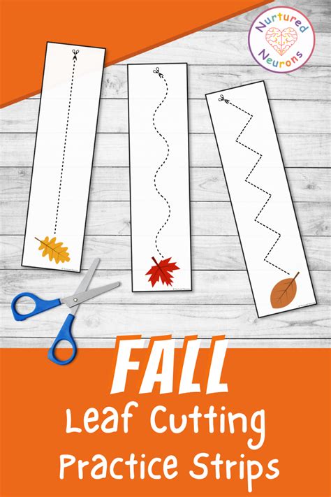 falling leaf cutting practice strips fall cutting worksheet
