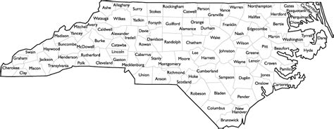 nc map  county carolina map