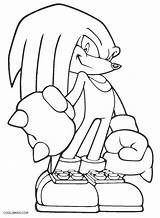 Sonic Coloring Pages Knuckles Printable Kids Cool2bkids sketch template