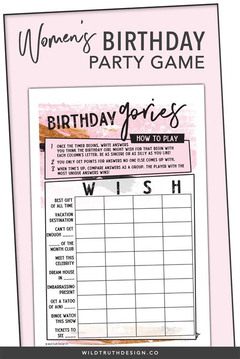 birthday gories game for women 106f birthday games for