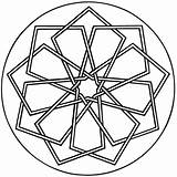 Mandala Geometric Coloring Simple Pages Mandalas Printable Drawing Kids Pattern Celtic Circular sketch template