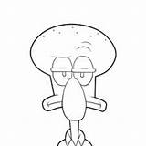 Squidward Coloring Pages Tentacles Kids sketch template