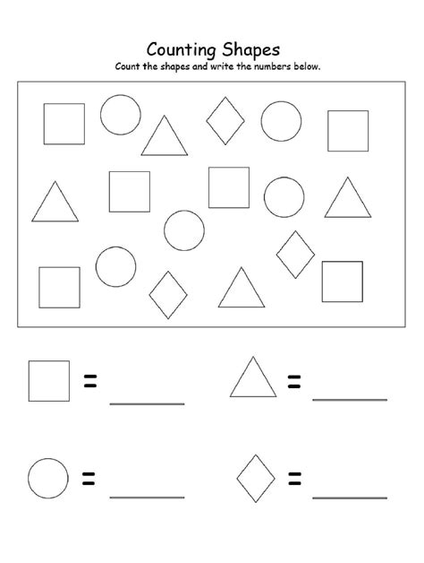 worksheet  nursery class shape worksheets  preschool shapes