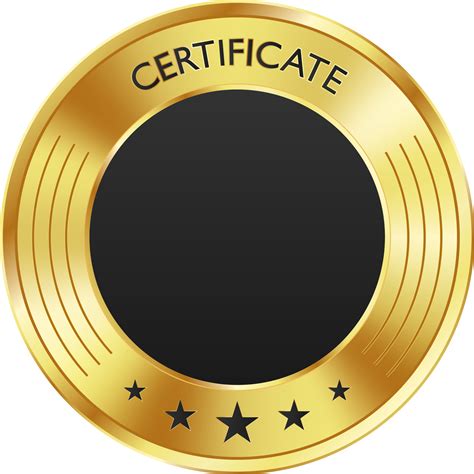 certificate luxury golden medal  png