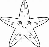 Starfish Star Outline Fish Line Clip Coloring Sea Clipart Drawing Template Pages Cute Sweetclipart Animal Printable Cliparts Ocean Kids Stars sketch template