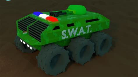 swat tank   model blend obj fbx mtl ply ds stl freed