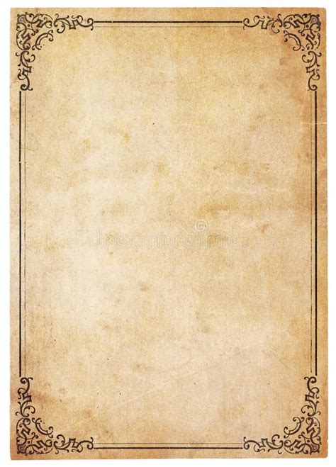 blank antique paper  vintage border aged yellowing paper