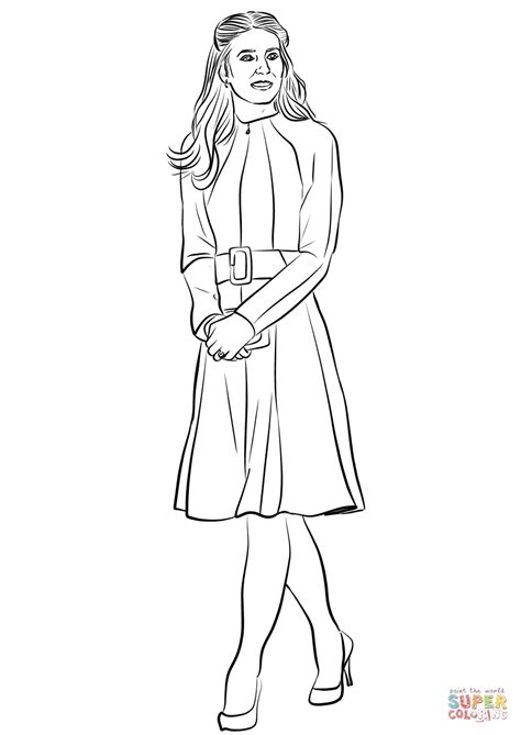 catherine duchess  cambridge coloring page  printable coloring