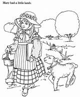Mary Lamb Coloring Pages Little Had Walking Her Color Shepherds She sketch template