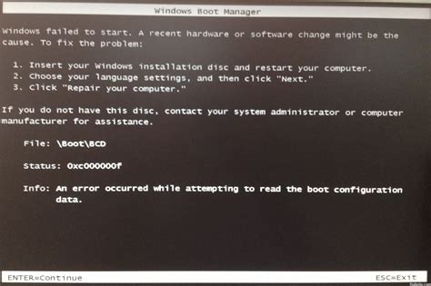 how to repair error 0xc000000f on windows boot windows bulletin tutorials