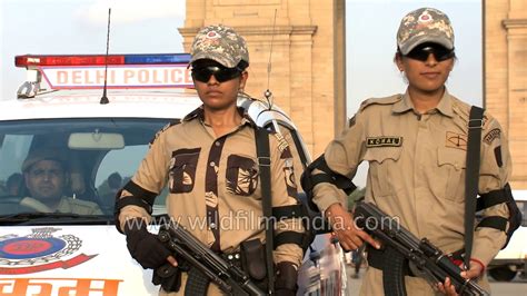 Woman Commandos Of Delhi Police In Uniform At India Gate