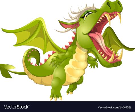 angry dragon cartoon royalty  vector image