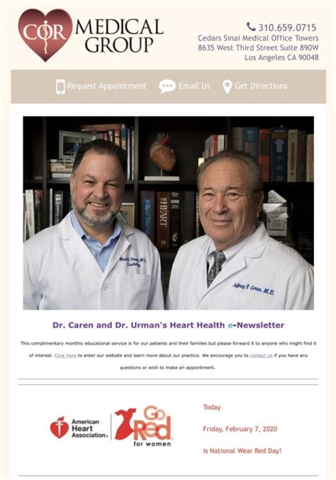 dr caren and dr urman s heart health e newsletter