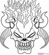 Coloring Pages Flames Skulls Skull Getcolorings Printable sketch template