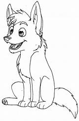 Puppy Coloring Pages Lineart Pup Wolf sketch template