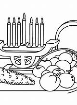 Coloring Pages Kwanzaa Kinara Candles Beside Fruit Getcolorings Kwanza sketch template