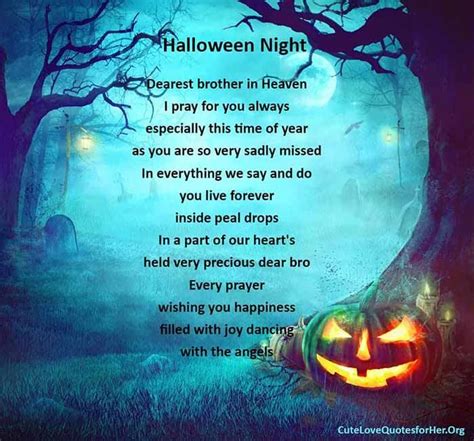 halloween night poem  brother  heaven happy halloween quotes