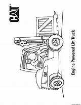 Lift Coloring Caterpillar Powered Truck Engine Pages Printable sketch template