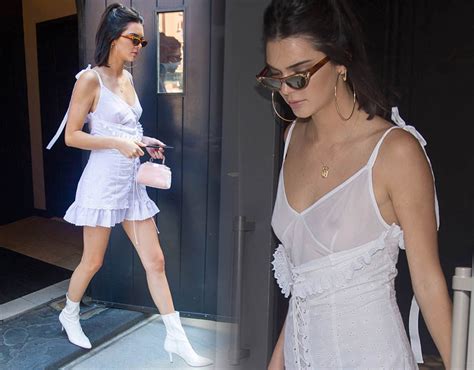 kendall jenner flashes nipples in sheer lacy bra for seriously sexy snap