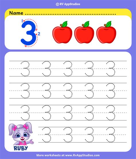 number  tracing worksheets count  trace number