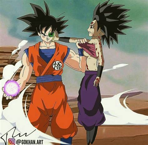 Goku And Caulifla Personajes De Dragon Ball Dibujos Personajes De Goku