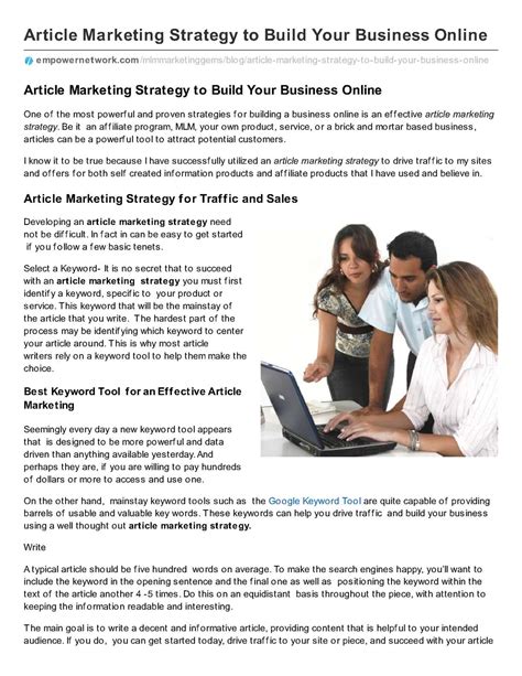calameo article marketing strategy  build  business