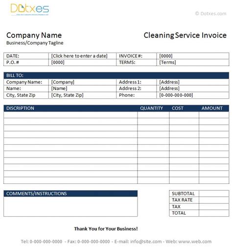 images   cleaning invoice templates  pinterest