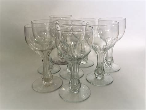 A Rare Set Of 8 Hollow Stem Wine Glasses 573885 Uk