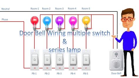 door bell wiring multiple switch series lamp calling bell bell earthbondhon youtube